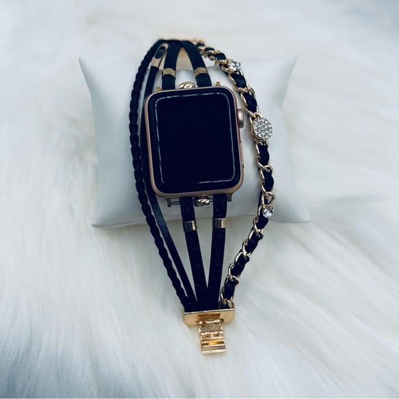 Black Themed Smart Watchband for Apple Watch 42/44/45 - Picture 4 of 6